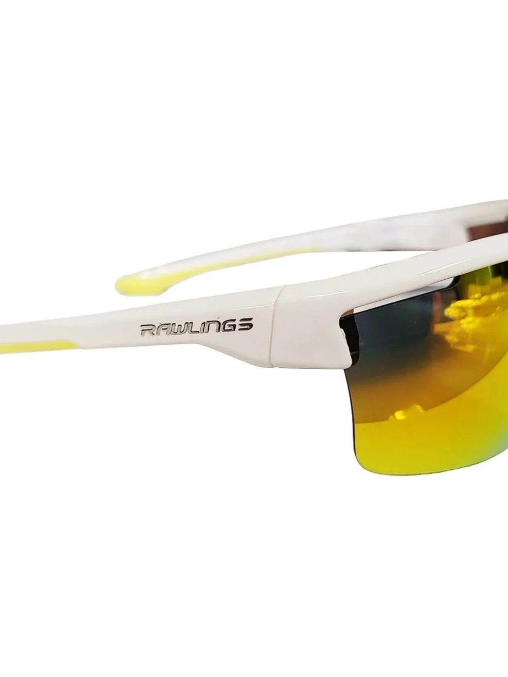 Rawlings White Men's Sports Sunglasses with Yellow Mirrored Lenses